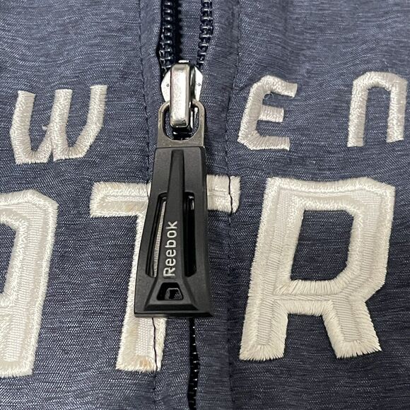 New England Patriots Jacket Men Large Gray Reebok NFL OnField Zip Windbreaker - Picture 5 of 13